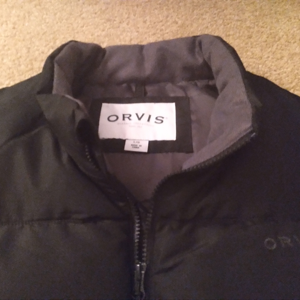 Orvis Mens Quilted Lined Puffer Vest Gorpcore Western Hiking Fishing Large